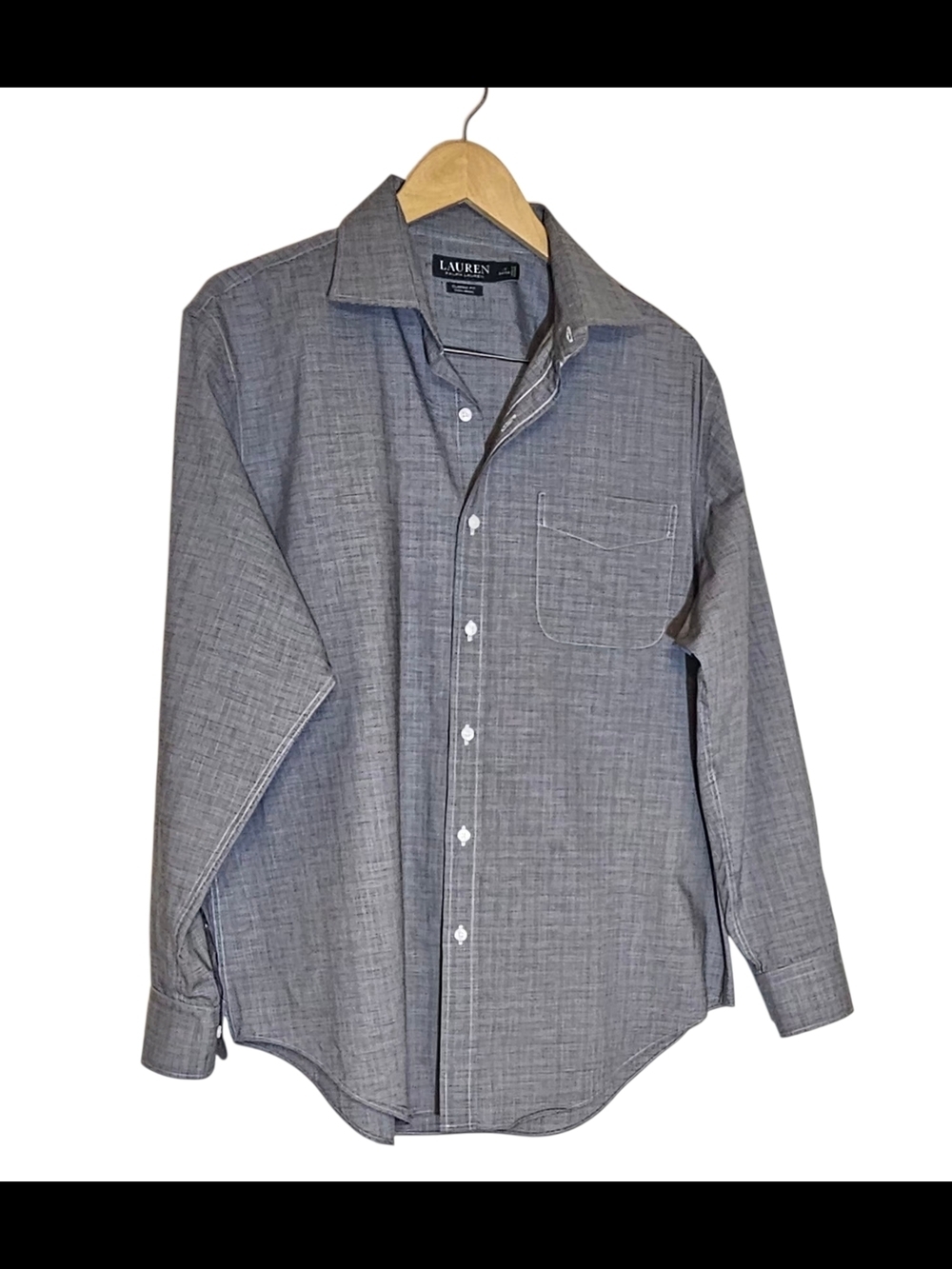 Ralph Lauren Men's Gray Long-Sleeve Button-Down Shirt
